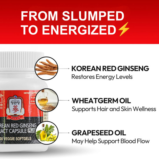Korean Red Ginseng Capsule Plus - Cheong Kwan Jang Korean Red Ginseng Capsule Plus - Cheong Kwan Jang