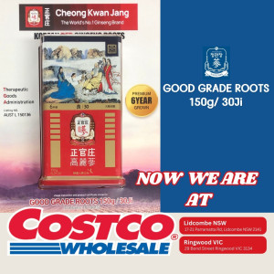 Now we are at COSTCO💕💕

Lidcombe NSW : 17-21 Parramatta Rd, Lidcombe NSW 2141 
Ringwood VIC : 29 Bond Street Ringwood VIC 3134

KGC official online store🛒www.redginseng.com.au
KGC official Amazon store🔍Jung Kwan Jang Australia

Flagship stores:
🚩 Auburn
Unit 20, The Bell Tower 191 Parramatta Rd, Auburn NSW

🚩 Eastwood
Shop 4/ 124 Rowe Street, Eastwood NSW

🚩 Market City
Level 1 (Next to Footlocker), Market City, 9-13 Hay St, Haymarket NSW

Australia wide shipping🇦🇺
Free shipping on order over $100✈️

#JungKwanJang #CheongKwanJang #KoreanRedGinseng #FullMoon #Promotion #Sale #GiftWithPurchase #Health #Wellness #Vitality #Discount #costco