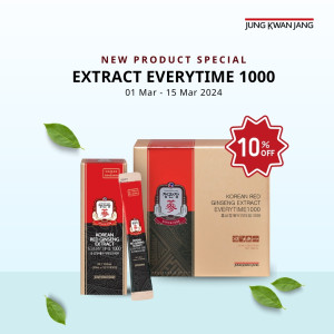 🔥New Product Special! Get 10% off on Extract Everytime 1000

Everytime 1000 is epecially formulated for the newcomer to reduce the amount of bitterness and give a smoother taste to enjoy the benefits of Ginseng

Hurry! ⏰Offer ends on 15/03/2024

KGC official online store🛒www.redginseng.com.au

KGC official Amazon store🔍Cheong Kwan Jang Australia

Flagship stores:
🚩 Auburn
Unit 20, The Bell Tower 191 Parramatta Rd, Auburn NSW

🚩 Eastwood
Shop 4/ 124 Rowe Street, Eastwood NSW

🚩 Market City
Level 1 (Next to Footlocker), Market City, 9-13 Hay St, Haymarket NSW

Australia wide shipping🇦🇺
Free shipping on order over $100✈️

#JungKwanJang #CheongKwanJang #KoreanRedGinseng #Promotion #Sale #Health #Wellness #Vitality #Discount #specialoffer #benefitsofginseng #ginseng