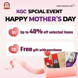 Treat the queen of your heart to the gift of vitality and wellness this Mother's Day💖 

Indulge her with our premium Korean Red Ginseng, crafted to boost her energy, support immunity, and ignite her inner glow✨ 

🎁Enjoy up to 40%off and free gift with purchase on selected Korean Redginseng products. 

🛒Shop now and make this Mother's Day one she'll cherish forever💗

⏰Offer ends on 12/05/2024

KGC official online store🛒www.redginseng.com.au

KGC official Amazon store🔍Cheong Kwan Jang Australia

Flagship stores:
🚩 Auburn
Unit 20, The Bell Tower 191 Parramatta Rd, Auburn NSW

🚩 Eastwood
Shop 4/ 124 Rowe Street, Eastwood NSW

🚩 Market City
Level 1 (Next to Footlocker), Market City, 9-13 Hay St, Haymarket NSW

Australia wide shipping🇦🇺
Free shipping on order over $100✈️

#JungKwanJang #CheongKwanJang #KoreanRedGinseng #Promotion #Sale #Health #Wellness #Vitality #Discount #specialoffer #mothersday #giftformum